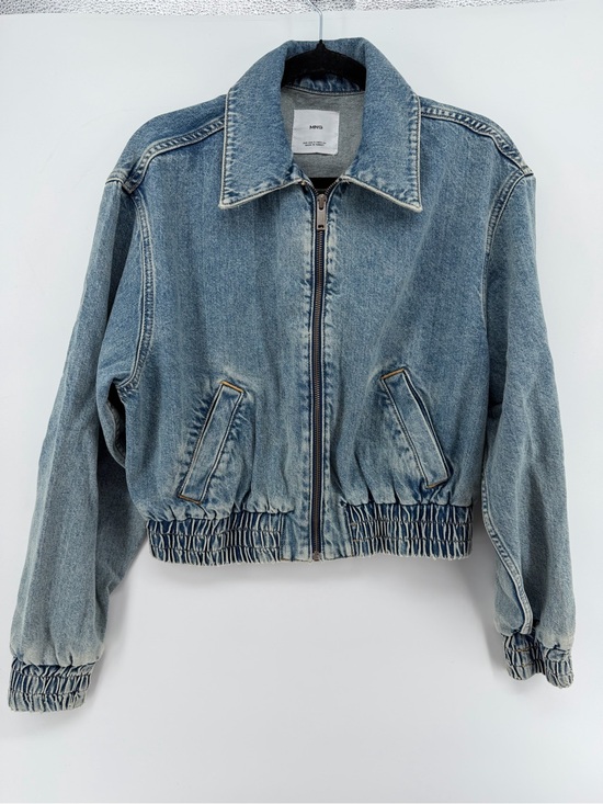 Mango Jackets & Blazers - Mango Denim Bomber Jacket Light Blue Size Small